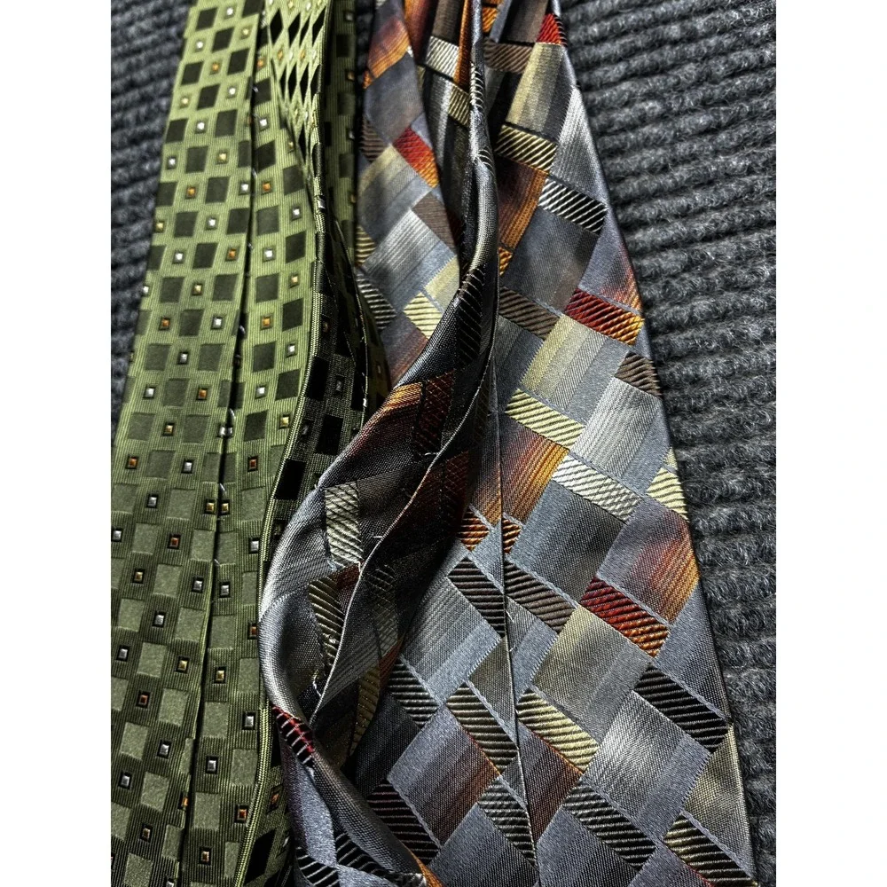 Claiborne 100%‎ Silk Tie Mens One Size Multicolor Geometric Set Of 4 Necktie